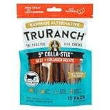 TRURANCH Collagen Sticks - 5" Collagen Sticks for Dogs - Long Lasting Healthy Joint Support Dog Treat - Rawhide Alternative - Skin & Coat Health - Made with Real Beef, 1 Bag, 15 Count
