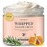 SHUIKU Beef Tallow for Skin, Whipped and Organic Beef Tallow and Honey Balm, Beef Tallow for Face, Grass-Fed Beef Tallow Moisturizer