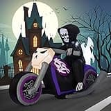 TOLOCO 6 FT Halloween Inflatable Ghost Riding on The Motorcycle, Inflatable Halloween Decorations Outdoor and Indoor, Halloween Blow up Yard Decorations, Halloween Decor with LED Lights