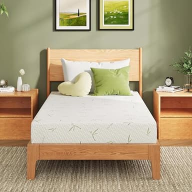 EGOHOME 8 Inch Full Size Mattress, Cooling Green Tea Gel Memory Foam for Pressure Relief, Medium Firm Support, Fiberglass Free, Bed in a Box, CertiPUR-US Certified