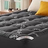 BEDLORE King Mattress Topper Viscose Derived from Bamboo, Thick Pillow Top Mattress Pad with Stretchable Pockets for 6"-18" Mattress, Soft Breathable Mattress Topper for Back Pain Relief(Dark Gray)
