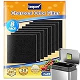 KEEPOW 8 Pack Trash Can Deodorizer Compatible with EKO Trash Can, Activated Charcoal Odor Absorber for Trash Can and Compost Bin, Garbage Can Deodorizer for Indoor Kitchen Compost Bucket (Square)