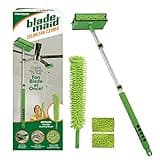 Blade Maid Ceiling Fan Blade Cleaner & Flexible Dusting Brush | Extendable Pole for High Ceilings, Reusable Microfiber Pads, Wall Duster, Removes Cobwebs| Size 3 feet (Pack of 1)