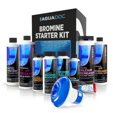 Aquadoc Bromine Hot Tub Starter Kit for Spas, Complete Spa Maintenance Kit with Bromine Tablets & Complete Hot Tub Chemicals Starter Kit (Bromine Hot Tub Starter Kit)