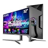 CUNPU 32 Inch Gaming Monitor QHD (2560 x 1440) 2K IPS Panel, 165Hz, 1ms GTG, sRGB 100%,Freesync, HDR10, VESA Mountable,Displayport, HDMI, Height/Tilt/Swivel/Pivot Adjustment, PC Monitor for Gamers