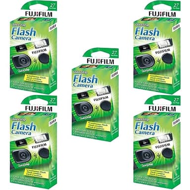 Fujifilm QuickSnap Flash 400 One Time Use 35mm Camera with Flash, 27 Exposures, 5-Pack