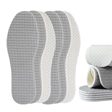 3 Pairs Barefoot Shoe Insoles,Anti Odour Cotton Insoles,Comfortable Insoles for Men and Women for Everyday Use (Gray, Womens 13-14/Mens 11.5-12.5)