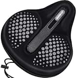 DAWAY C6F Comfortable Bike Seat Cover - Large Wide Gel & Foam Padded Bike Seat Cushion for Women Men, Comfort, for Peloton, Stationary Exercise, Mountain and Cruiser Bicycle Saddles, Soft