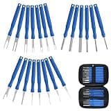 XLWJBES Upgraded Terminal Removal Tool Kit, 21Pcs Blue Electrical Pin Removal Tool Kit, Electrical Wire Connector Pin Release Tool, Automotive Terminal Release Kit for Household Devices