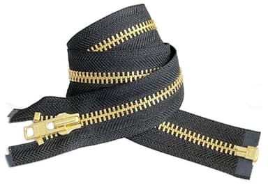 #8 Extra Heavy Jacket Separating Zipper - YKK Brass Metal Separating - Color Black - Made in The United States - Choose Your Length - 1 Zipper Per Pack (Black - 24" Inches)