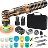 SHINEJACK Car Buffer Polisher, 750w Dual Action Polisher For Car Detailing, 9mm Long-Throw Orbital Polisher with 6-speed Adjustable (2500-6500r) (Cordless Mini Buffer Polisher)