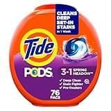 Tide PODS Liquid Laundry Detergent Soap Pacs, Powerful 3-in-1 Clean in One Step, He Compatible, Spring Meadow Scent, 76 Count