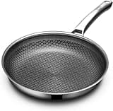 LigtSpce Non Stick Frying Pans, 12 inch Hybrid Frying Pans Nonstick,non stick Stainless Steel Skillets, Dishwasher/Oven Safe Cookware, Induction Compatible, PFOA Free Cookware