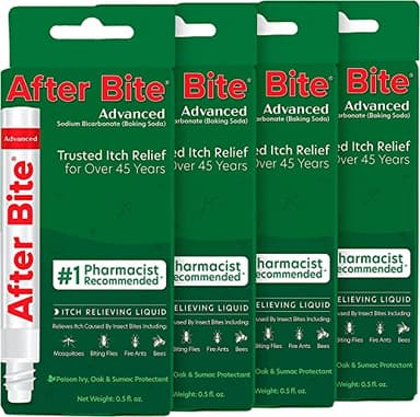 After Bite Advanced Formula - Itch Relief with Sodium Bicarbonate - Ideal for Mosquito & Fire Ant Bites, Bees & More - Portable Pen Applicator - 0.5 oz (4 Pack)