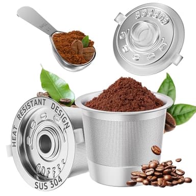 2 Pack Reusable K Cups Coffee Pods for Keurig 1.0: Stainless Steel Refillable K Cups - Reusable Coffee Filters for Keurig Coffee Machine, BPA-Free, SUS 304‌, Scoop, Heat Resistant Handles