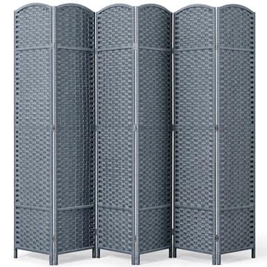 Outdoor Privacy Screen, Folding Room Divider Made of Fade Resistant Polypropylene Yarn for Patio, 6-Panel Balcony & Garden, 69" H x 96'" W