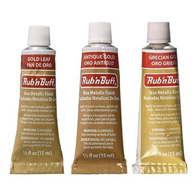F|S FRAMER SUPPLY Amaco Rub 'N Buff Wax Metallic Finish, 3 Color Gold Assortment (Gold Leaf, Antique Gold, Grecian Gold)