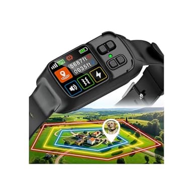 Sglyq GPS Wireless Dog Fence System 2 in 1 Circular Rectangular Boundary 49-6500ft 3 Training Modes Magnetic Charging Waterproof No Subscription Dog Collar for All Dogs (Black)