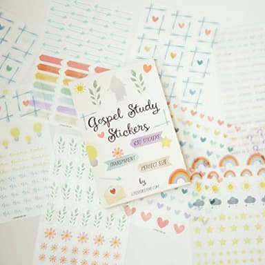 LDS Gospel Study Scripture Stickers for Come, Follow Me Study, Scripture Marking, and Personal Study with 630 Total Transparent Vinyl Stickers