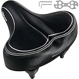 Bikeroo Oversized Bike Seat - Compatible with Peloton, Exercise or Road Bikes - Bicycle Saddle Replacement with Wide Cushion for Men & Womens Comfort