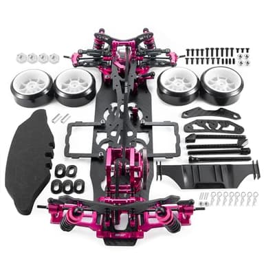 WEFEINO 1/10 Alloy & Carbon AWD 4WD Drift Racing Car Frame Body Kit for Sakura D4 RC Road Drift Car Upgrade Parts
