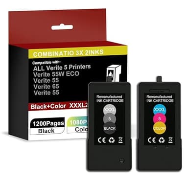 DMAOCO High Pages Verite 5 Ink Cartridge Replacement for Verite 55W ECO Plus (2Pack)