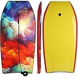 RAYWER Body Board Lightweight with EPS Core, HDPE Slick Bottom , Leash & Adjustable Wrist Rope, Great Surfing for Kids and Adults (Sky, 41-INCH)