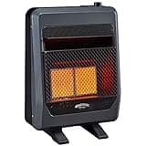 Bluegrass Living Propane Gas Vent Free Infrared Gas Space Heater With Blower and Base Feet - 18,000 BTU, T-Stat Control - Model# B18TPIR-BB, Black