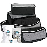 bago 8 Pcs Packing Cubes for Travel - 5 Travel Packing Cubes for Suitcases with 3 ZipLock Bags, Luggage Organizer Bags to Get Maximum Storage, Save Time & Effort to Pack (Black)