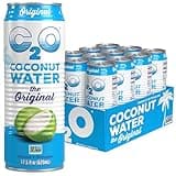 C2O - Coconut Water, The Original Flavor (12 Pack) - Made with Fresh Coconut Water, Plant Based - Non GMO Canned Water - Natural Hydration, Essential Electrolytes, & Potassium - 12 Cans, 17.5 FL OZ