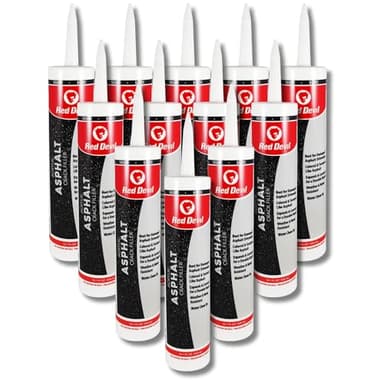 Red Devil 0637 Asphalt Crack Filler Sealant – Black Acrylic Driveway Sealer for Cracks & Joints, Forms a Water-Resistant Seal, 10.1 fl oz, Pack of 12, Made in USA
