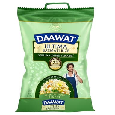 Daawat Ultima Basmati White Rice - Authentic Extra Long Grain Basmati Rice - 10 lb Bag