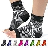 Compression Socks for Plantar Fasciitis, Achilles Tendonitis, Arthritis Relief, Ankle Brace Compression Sleeve with Foot Arch Support, Ankle Wrap for Women, Men, Swelling & Heel Pain Black S-M