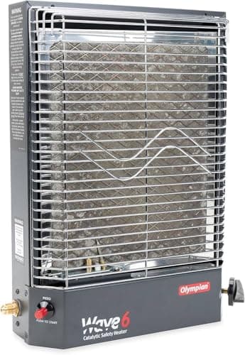 Camco 57341 Olympian Wave-6 Catalytic Safety Heater – 6,000 BTU – Adjustable Heat Output – Silent Operation – Portable or Wall-Mount – Heats Up to 230 sq. ft. – FREE Limited 3-Year Warranty
