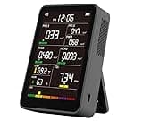 Prefessionall Indoor Air Quality Monitor with AQI Beep Alarms, Portable Real-Time Detector for Home Cars Plants and Pets (9AQI+7 AQI Alert Buzzers)