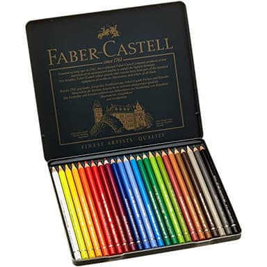 Faber-Castell Polychromos Artists' Color Pencils - Tin of 24 Colors - Premium Quality Artist Pencils