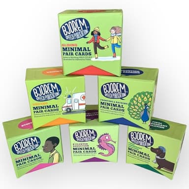 Bjorem Speech® Minimal Pairs Bundle - Comprehensive Phonological Speech Therapy Card Set Approach for Speech Sound Disorders and Discrimination - Includes 6 Decks with Over 300 Target Words