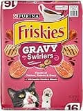 Purina Friskies Dry Cat Food Gravy Swirl'd With Flavors of Chicken, Salmon and Gravy - 16 lb. Bag