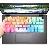 Keyboard Cover for 14 inch Dell Latitude 7430 7420 7440 7450 7410 Notebook, Latitude 5440 5431 5430 5420 3440 14", Latitude 7520 15.6", Latitude 9000 9420 9430 9510 9520 Keyboard Skin-Colorful