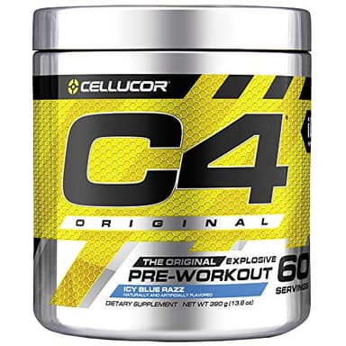 Cellucor C4 Original Pre Workout Powder Icy Blue Razz|Vitamin C for Immune Support|ZERO SUGAR Preworkout Energy for Men & Women|150mg Caffeine + Beta Alanine + Creatine|60 Servings-Packaging May Vary