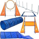 SparklyPets Premium Dog Agility Training Equipment, Build Unique Dog Agility Course with New Jump Over & Under Element, a Perfect Obstacle Course Backyard Set for Indoors & Outdoors!