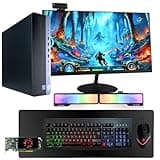 HP Prebuilt Gaming Desktop PC Intel i5 + Radeon RX550 4GB GPU 1080p Gaming PC 16GB DDR4 RAM 500GB SSD Wi-Fi 5G + Bluetooth Windows 11 Pro 24in LCD Monitor (Renewed)