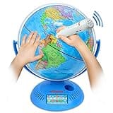 Interactive Globe for Kids with Wireless Smart Pen, 9” Globes with Stand, Learning & Education STEM Toys, Talking World Map Gift for Children, Christmas Gifts for Boys & Girls Ages 7 8-12 Years Old