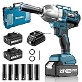 Seesii Cordless Electric Impact Wrench 1/2 inch for Car Home, 665Ft-lbs(900N.m) Brushless, 3300RPM High Torque Gun w/ 2x 4.0Ah Battery,Charger & 6 Sockets, WH710