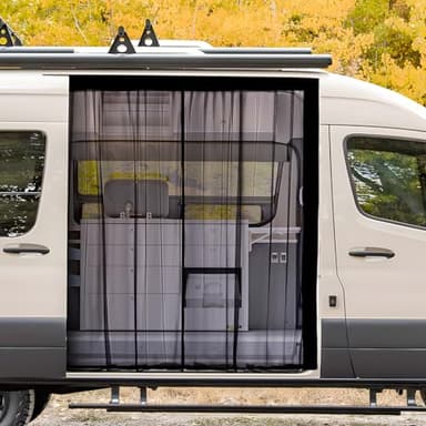 ZATOOTO Van Bug Screen Magnetic Side Sliding Door Van Mesh Screen Curtain Easy to Install and Remove, Universal Magnetic Fly Screen for Mercedes Sprinter Motorhome Campervan, 83"(H) x 59"(W)