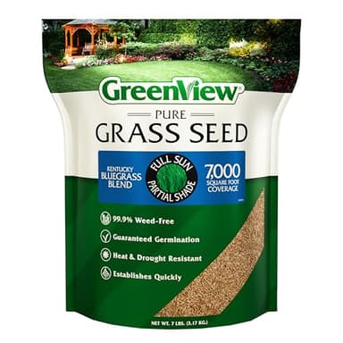 GreenView Pure Grass Seed Kentucky Bluegrass Blend, 7 lb. Bag - Covers up to 7,000 sq. ft.