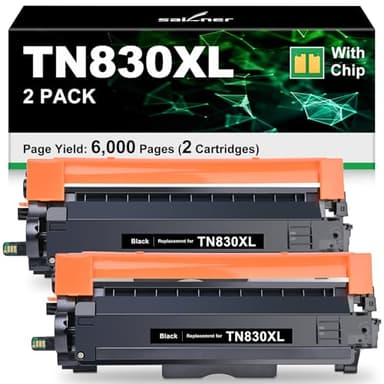 Compatible TN830XL Toner for Brother TN830 TN830XL Toner Cartridges Work with Brother DCP-L2640DW HL-L2405W HL-L2460DW HL-L2465DW HL-L2480DW MFC-L2820DW HL-L2460DWXL HL-L2400D Printer (2 Black)