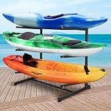 JY PERFORMANCE Kayak Storage Rack, Free Standing, for Outdoor Storage and Garage Indoor, Canoe Rack for Kayak, Canoe, SUPs, Surfboard & Paddleboard