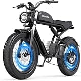 COCOSCO Electric Bike for Adults, Peak 3000/2000W, 36/32 MPH, 48V 23/46AH Battery, 35-140Miles Moped Style Dirt Bike, 20" Fat Tire Commuting Off Road Mountain Snow Single/Dual Motor Ebike,UL2849
