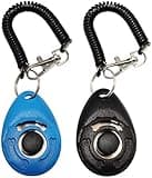 Chadou Pet Training Clicker for Dog, Clickers with Wrist Strap for Cat Bird Puppy, 2 Pack